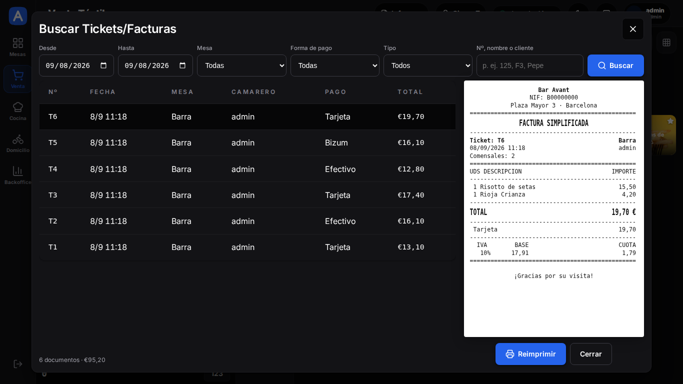 Buscador de tickets y facturas con el ticket tal como se imprimió