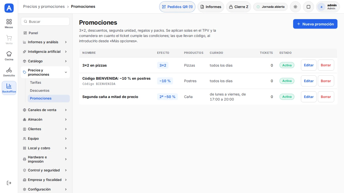 Precios y promociones