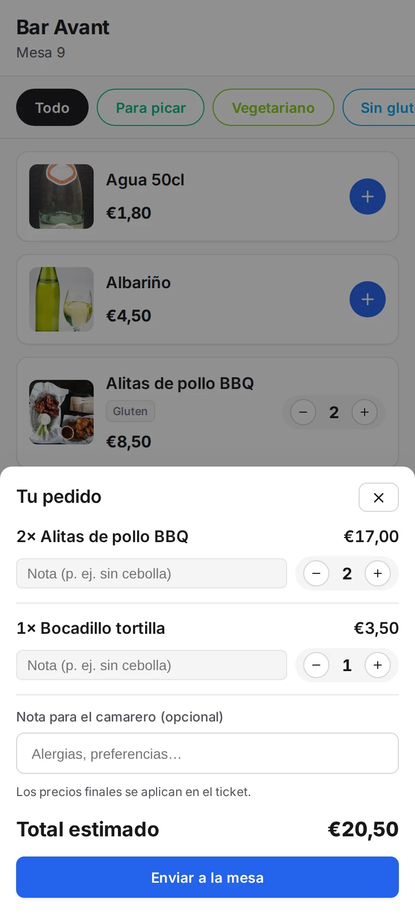 Carta QR en la mesa: la experiencia del cliente