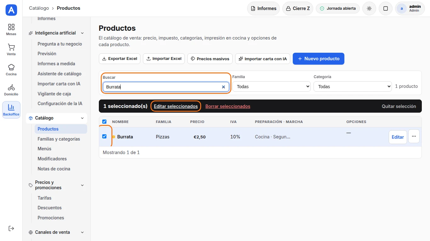 Añadir un ingrediente nuevo