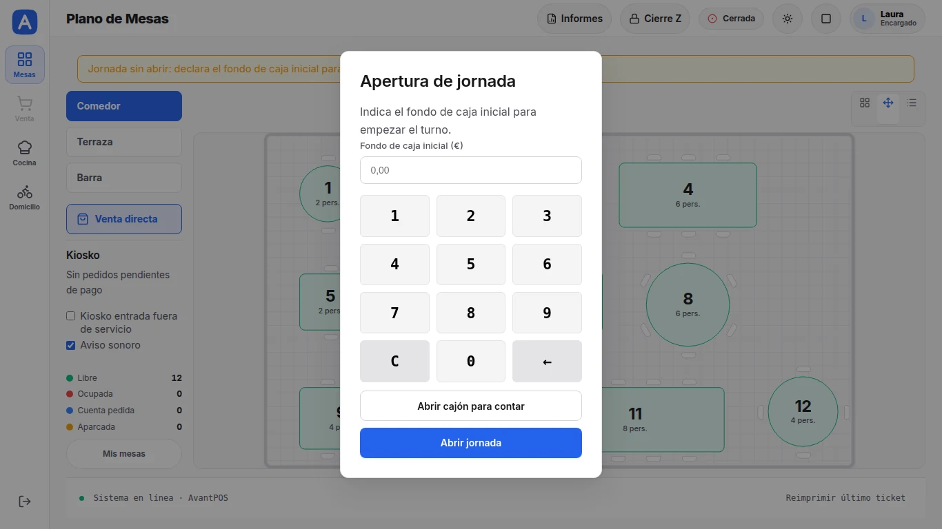 Abrir la jornada