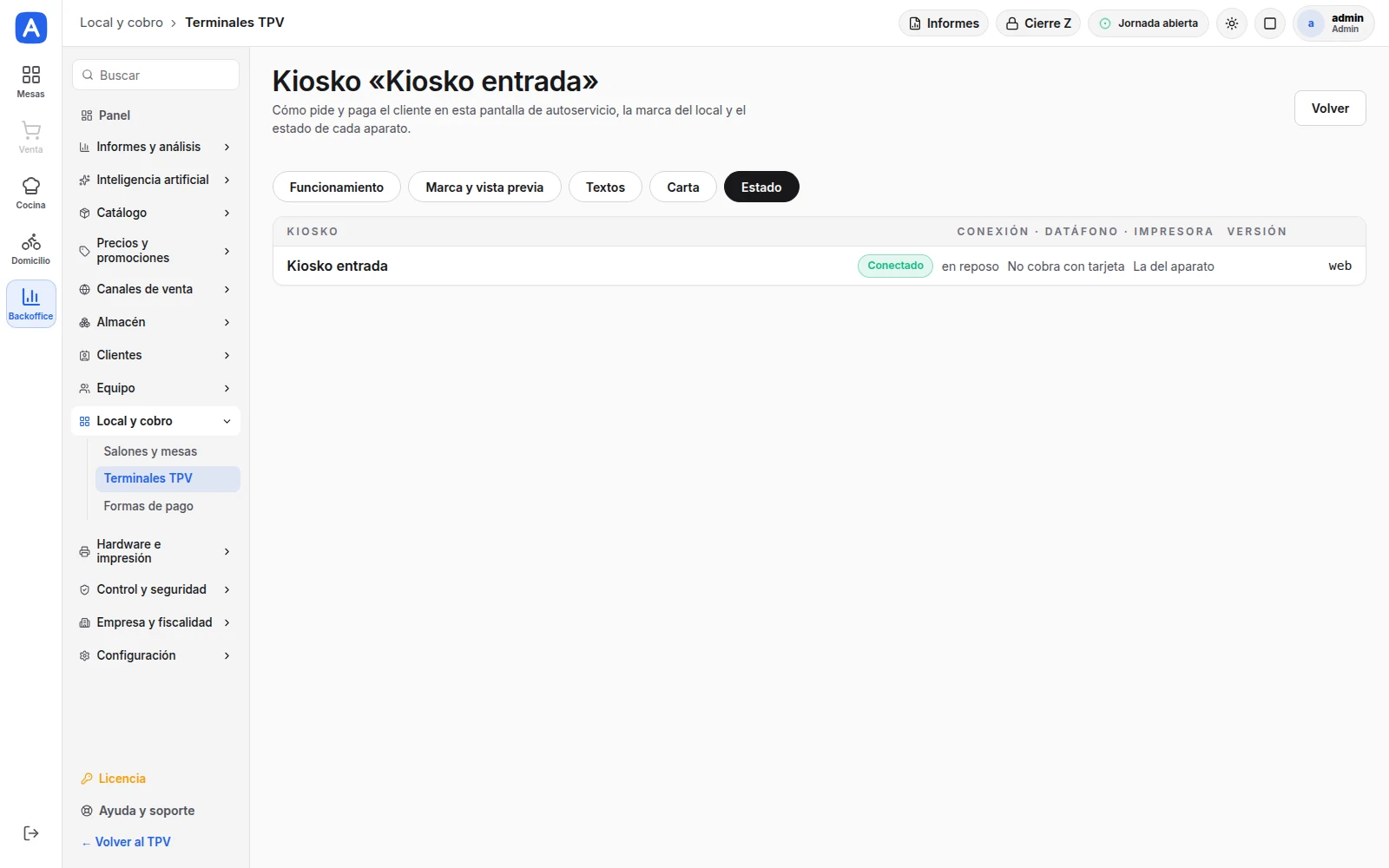 Estado de los kioskos