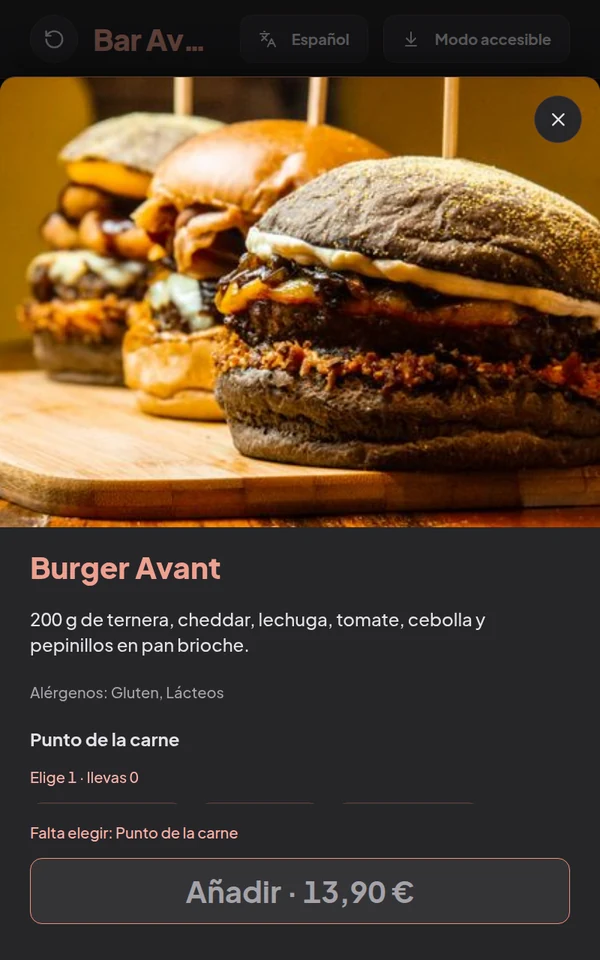 Así pide el cliente