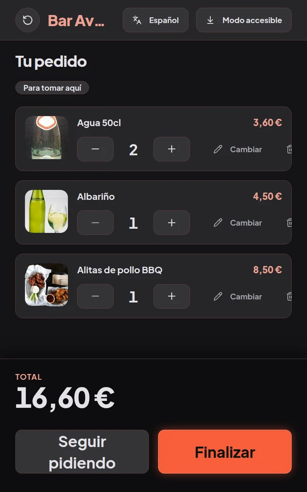 Así pide el cliente