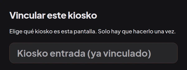 Dar de alta el kiosko